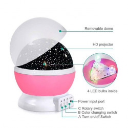 Veilleuse Projection LED rotative - Lampe d'ambiance Chambre d'enfants