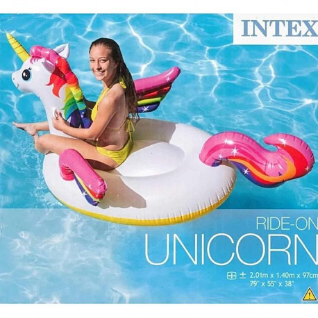 Intex Licorne gonflable - Enfant et Adulte - 2.01m x 1.4m x 91cm -